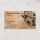 Carte De Visite Éléments Fleurs De La Caméra De Voyage Peinte À La (Dos)