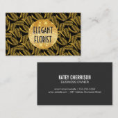 Carte De Visite Eléments floraux Motifs feuille or (Devant / Derrière)