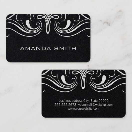 Carte De Visite Eléments simples Noir (Devant / Derrière)