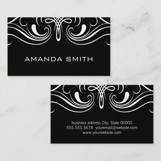 Carte De Visite Eléments simples Noir (Devant / Derrière)