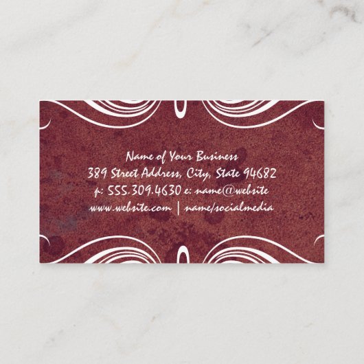 Carte De Visite Éléments soignés | Arrière - plan de texture (Dos)