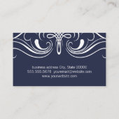 Carte De Visite Éléments soignés Bleu simple (Dos)