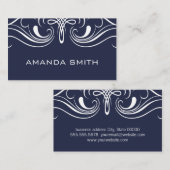 Carte De Visite Éléments soignés Bleu simple (Devant / Derrière)