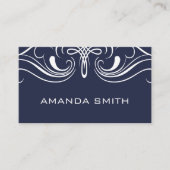 Carte De Visite Éléments soignés Bleu simple (Devant)