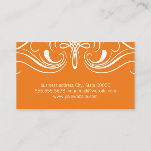 Carte De Visite Éléments soignés Simple orange (Dos)