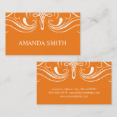 Carte De Visite Éléments soignés Simple orange (Devant / Derrière)