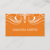 Carte De Visite Éléments soignés Simple orange (Devant)