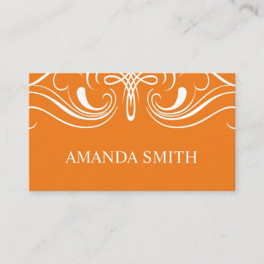 Carte De Visite Éléments soignés Simple orange (Devant)