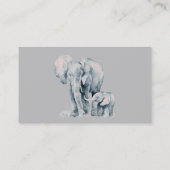 Carte De Visite Eléphant Africain Parent et Enfant Animal Custom (Dos)