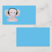 Carte De Visite Elephant aime la musique (Devant / Derrière)