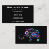 Carte De Visite Éléphant au néon (Devant / Derrière)