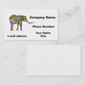 Carte De Visite Eléphant coloré (Devant / Derrière)
