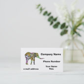 Carte De Visite Eléphant coloré (Debout devant)