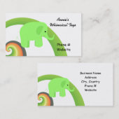 Carte De Visite Éléphant de dessin animé mignon (Devant / Derrière)