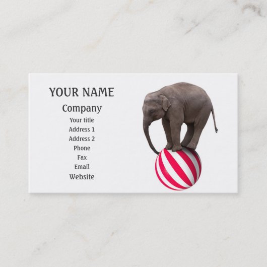 Carte De Visite Éléphant de équilibrage (Devant)