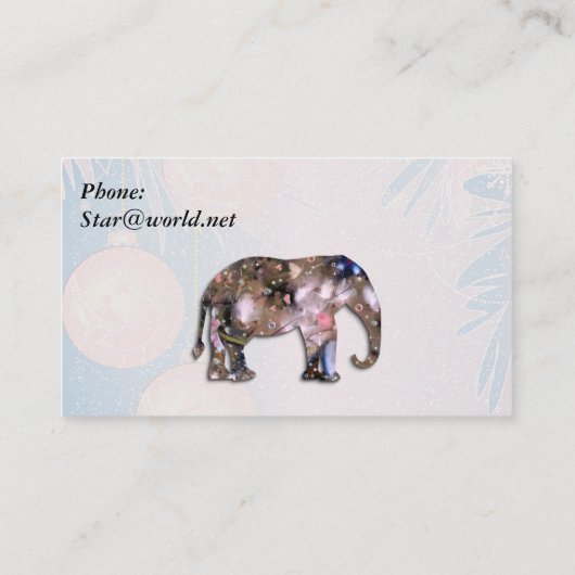 Carte De Visite Eléphant de graines de fée (Dos)