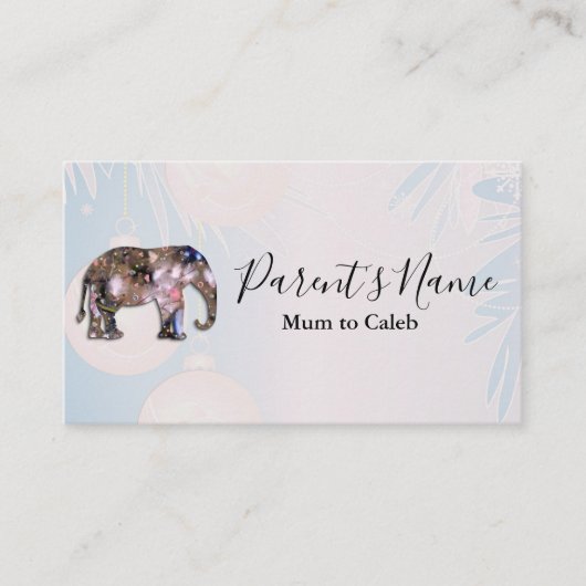 Carte De Visite Eléphant de graines de fée (Devant)