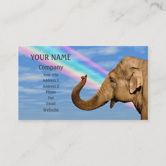 Carte De Visite Éléphant de ondulation (Devant)