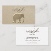 Carte De Visite Eléphant Gold Foil Élégant professionnel (Devant / Derrière)