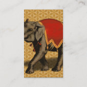 Carte De Visite Éléphant indien avec linge rouge (Dos)