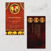 Carte De Visite Elephant Kingdom Gold & Red Unique (Devant / Derrière)