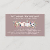 CARTE DE VISITE ÉLÉPHANT KOALA SLOTH RABBIT BÉBÉ ANIMAL ROSE (Dos)