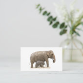 Carte De Visite Eléphant mère et bébé (Debout devant)