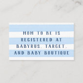 Carte De Visite Eléphant mignon Avec Bleu Grilles Bébé Registre (Dos)