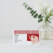 Carte De Visite Éléphant mignon de cirque d'amusement de (Debout devant)