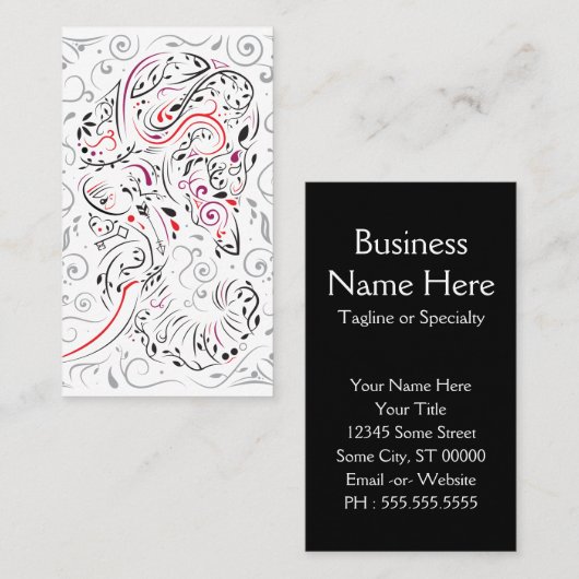 Carte De Visite éléphant orné (Devant / Derrière)