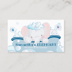 Carte De Visite Elephant Pet Care Baby Spa Bain Groomer