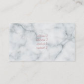 Carte De Visite Eléphant rose en or sur marbre (Dos)