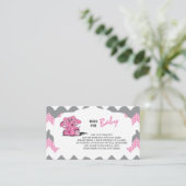 Carte De Visite Eléphant rose et gris Chevron | Apporter un livre (Debout devant)