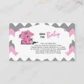 Carte De Visite Eléphant rose et gris Chevron | Apporter un livre (Devant)