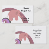 Carte De Visite Eléphant rose mignon (Devant / Derrière)