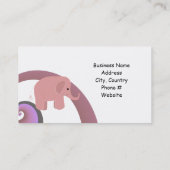 Carte De Visite Eléphant rose mignon (Dos)