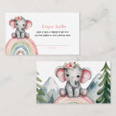 Carte De Visite Eléphant sur un raffe de couches arc-en-ciel (Devant / Derrière)