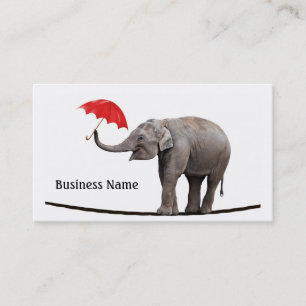 Carte De Visite Éléphant sur une corde raide