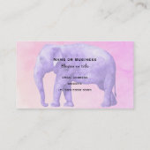Carte De Visite Eléphant violet sur des aquarelles roses de rêve (Dos)
