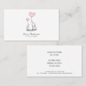 Carte De Visite Elephants et ballons Whimsical Services de garde d (Devant / Derrière)