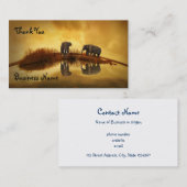 Carte De Visite Eléphants Merci (Devant / Derrière)