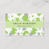 Carte De Visite Eléphants verts, Centre de jeux pour enfants, Cent (Devant)