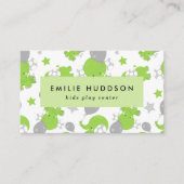 Carte De Visite Eléphants verts, Centre de jeux pour enfants, Cent (Devant)