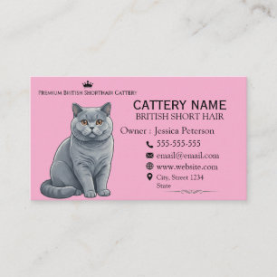 Carte De Visite Élevage de chats britanniques à poil court bleus é