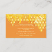 Carte De Visite Élevage de l'apiculture orange Apiary Miel Farm (Dos)