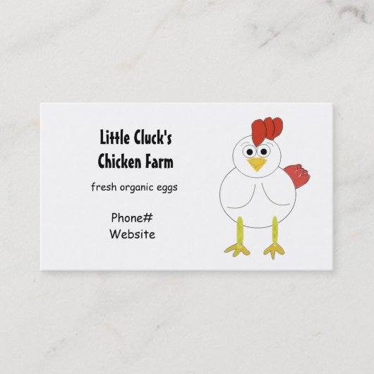 Carte De Visite Élevage de poulets (Devant)
