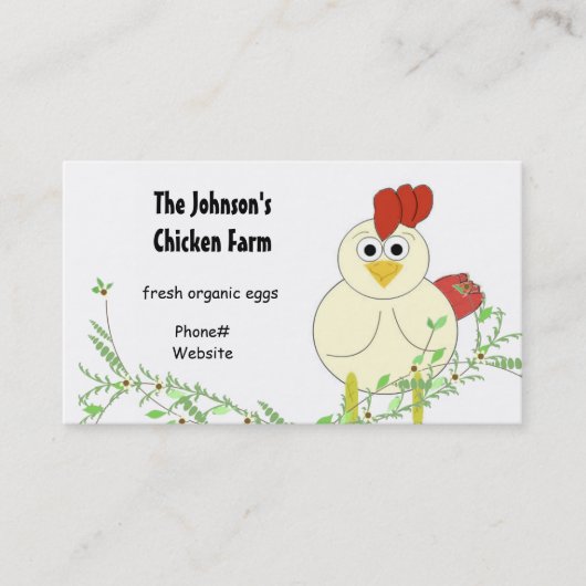 Carte De Visite Élevage de poulets (Devant)