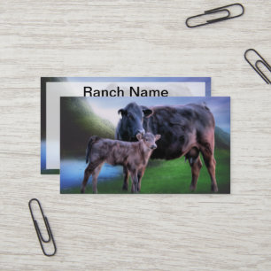 Carte De Visite Élevage de veaux de vache Black Angus Art Ranch Pa