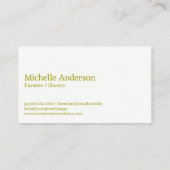 Carte De Visite Élevage et élevage rustiques à la ferme (Dos)