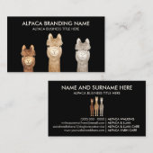 Carte De Visite Éleveur d'alpacas noirs (Devant / Derrière)